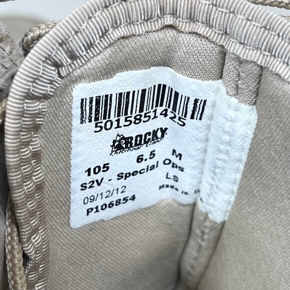Rocky S2V Tactical Military Combat Professional Boots Desert Tan Men’s Sz 6.5 main image 4